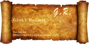 Gintl Roland névjegykártya